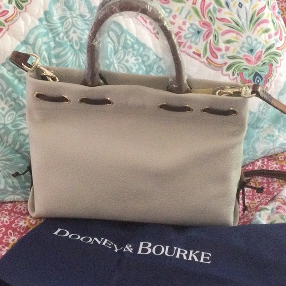 Dooney & Bourke pebble grain Tassel Tote, in Fog - Picture 4 of 6